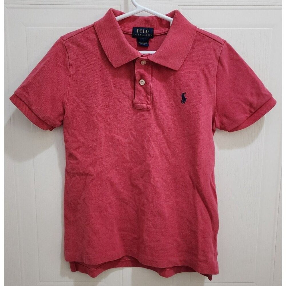 Polo Ralph Lauren Pink Short Sleeve Polo‎ Shirt Youth Size 7 100% Cotton